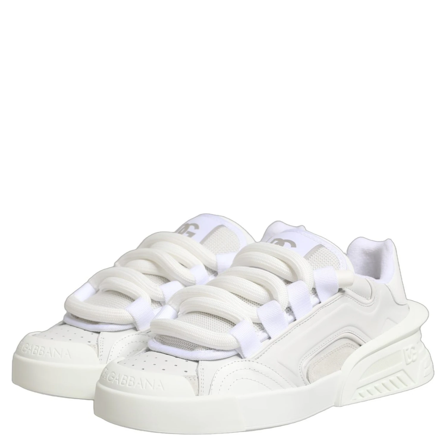 White Calfskin Leather Low Top Sneakers Shoes