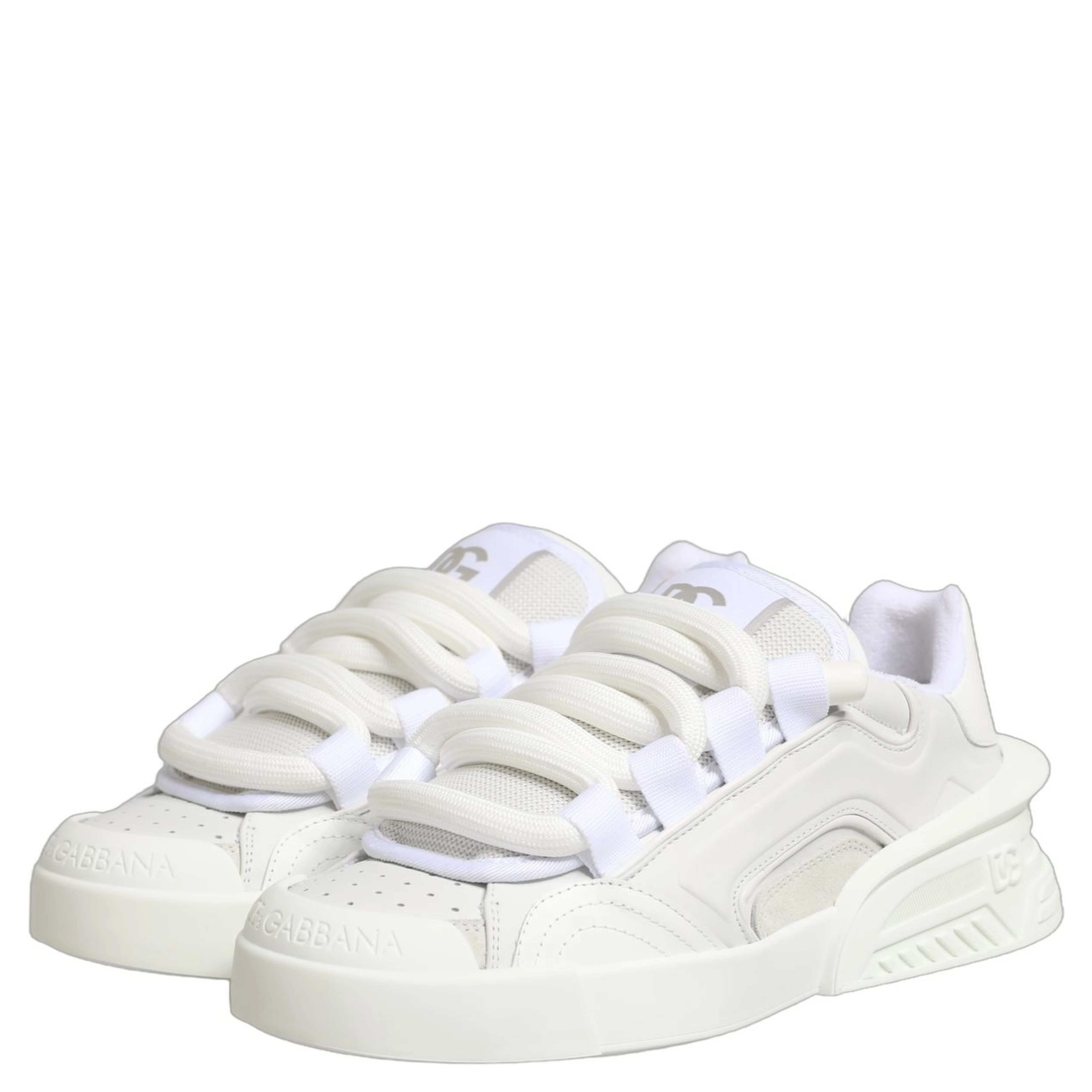 White Calfskin Leather Low Top Sneakers Shoes