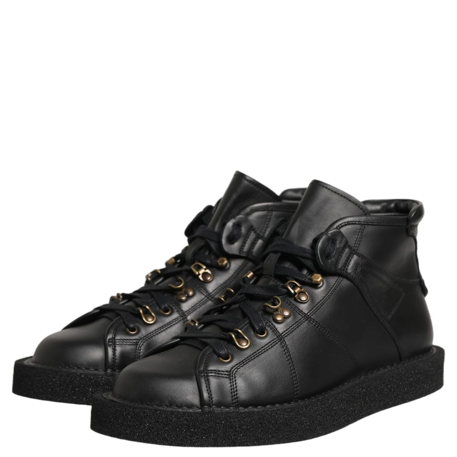 Black Leather Lace Up Men Ankle Boots Shoes