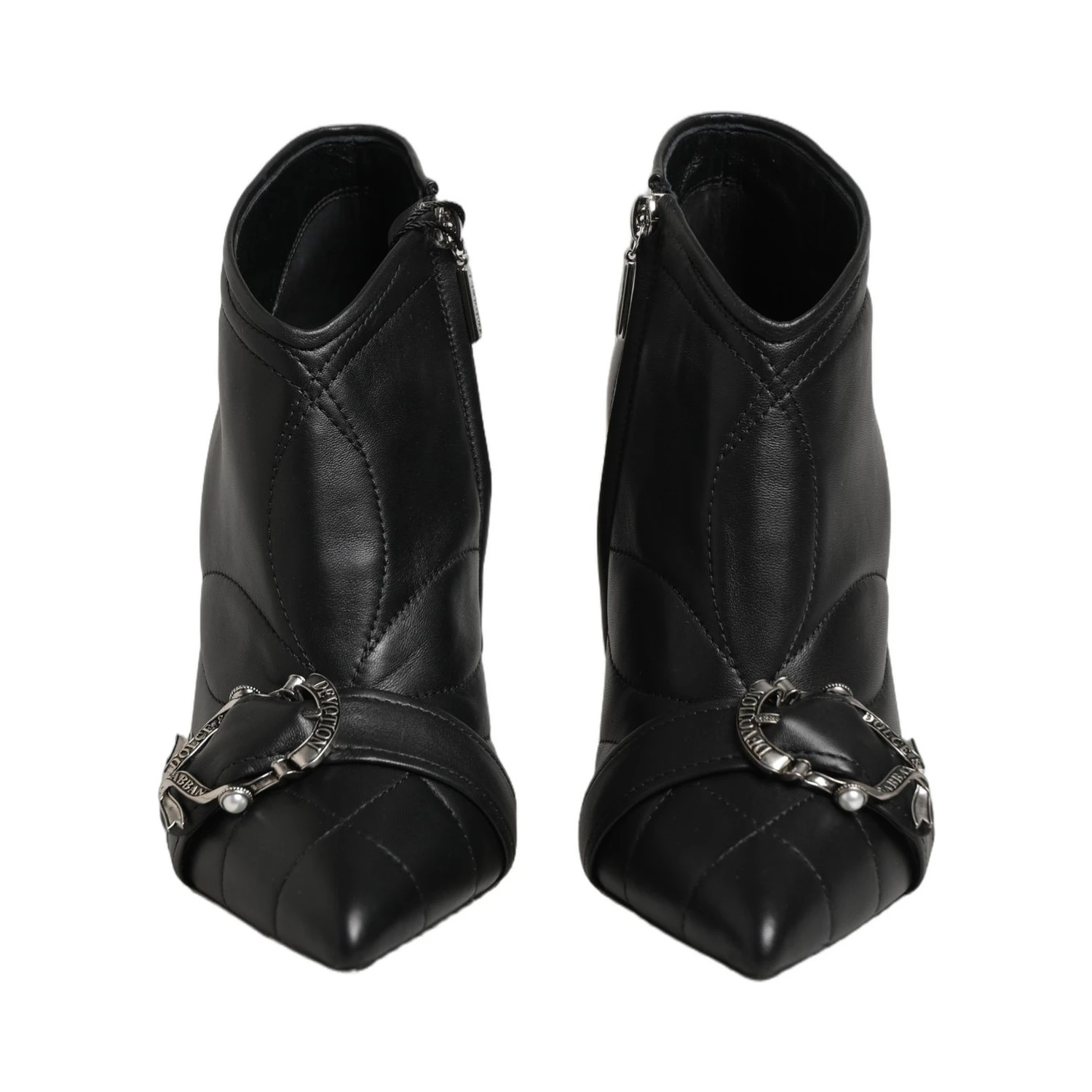 Black Devotion Quilted Buckled Boots Shoes