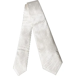 Off White Geometric Silk Adjustable Women Necktie Tie