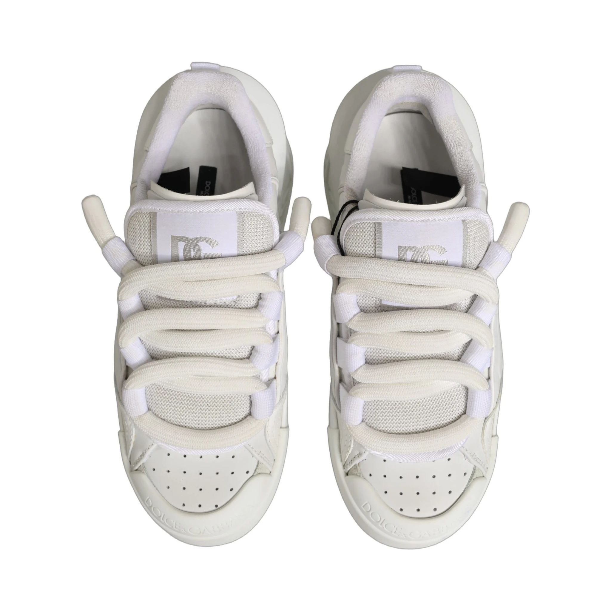White Calfskin Leather Low Top Sneakers Shoes