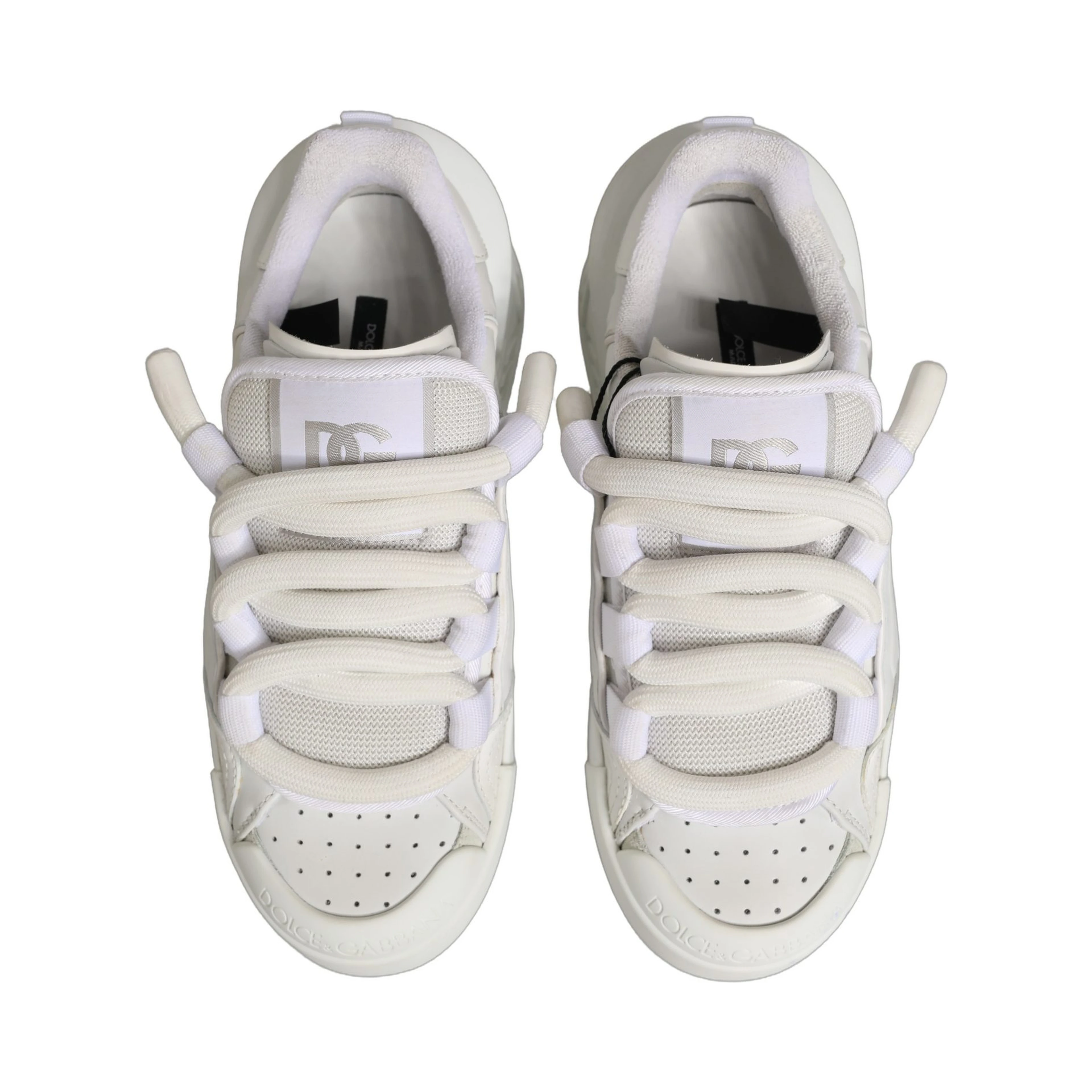 White Calfskin Leather Low Top Sneakers Shoes