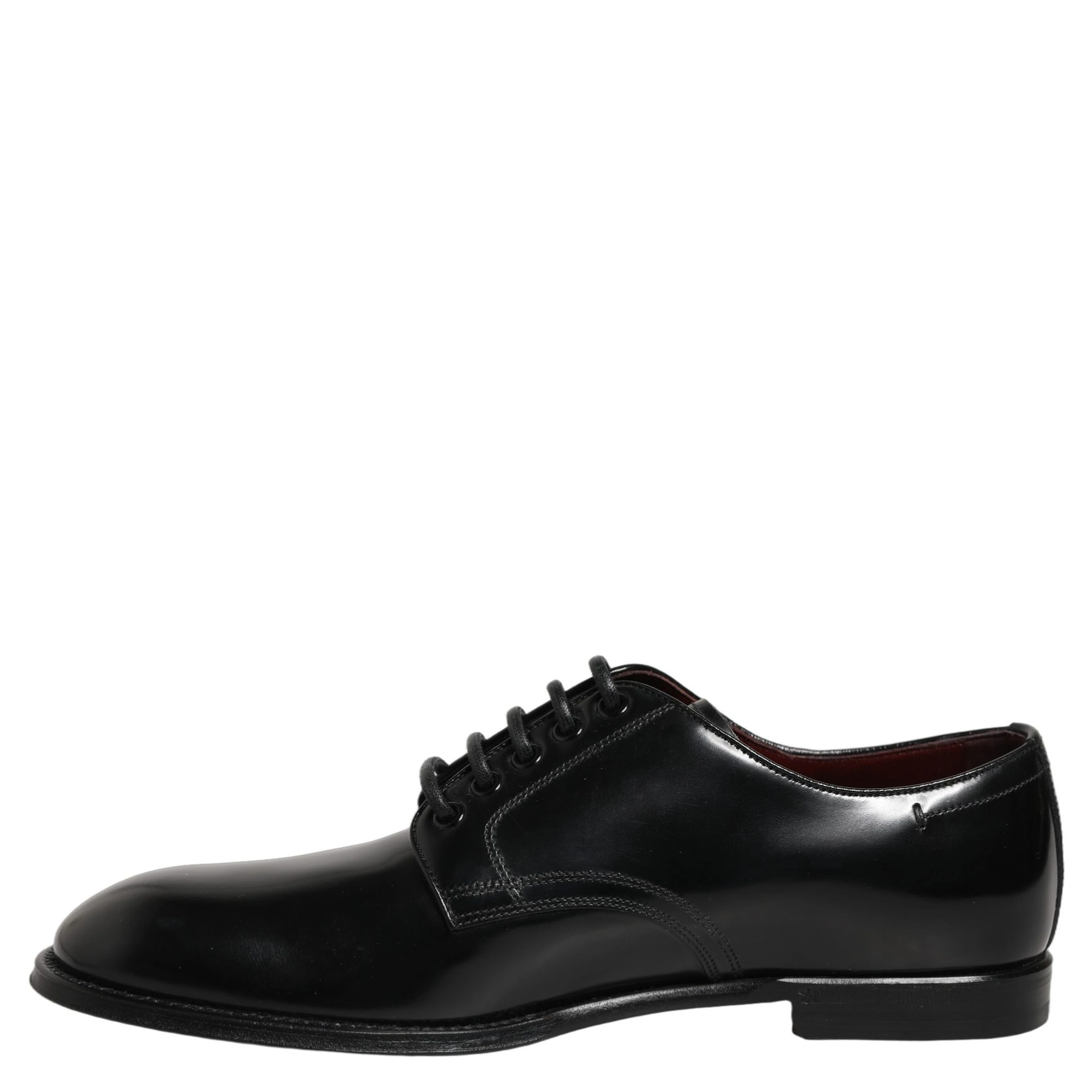 Black Calfskin Leather Derby Men Dress Shoes