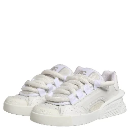 White Calfskin Leather Low Top Sneakers Shoes