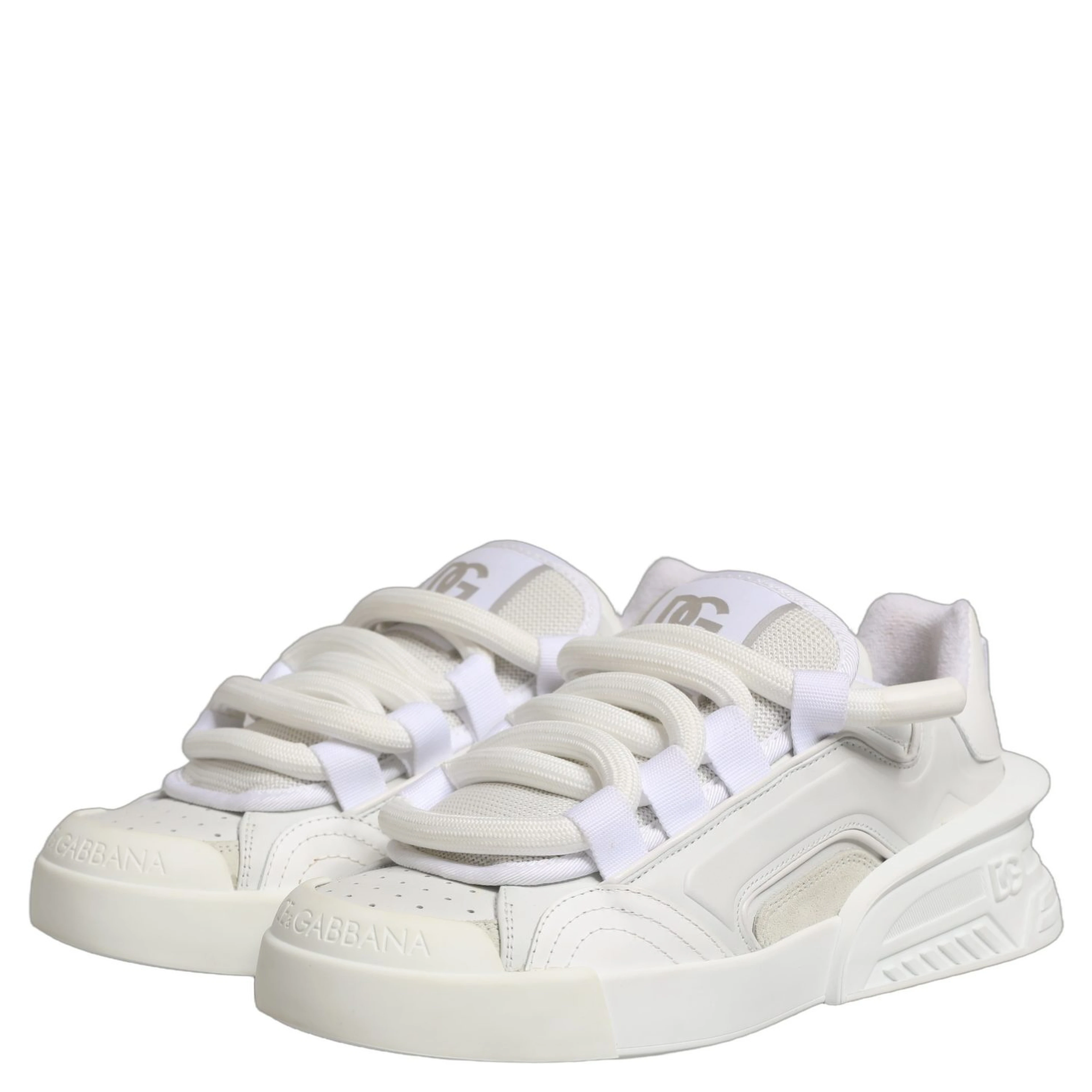 White Calfskin Leather Low Top Sneakers Shoes