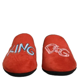 Red Suede DG King Men House Slipper Shoes