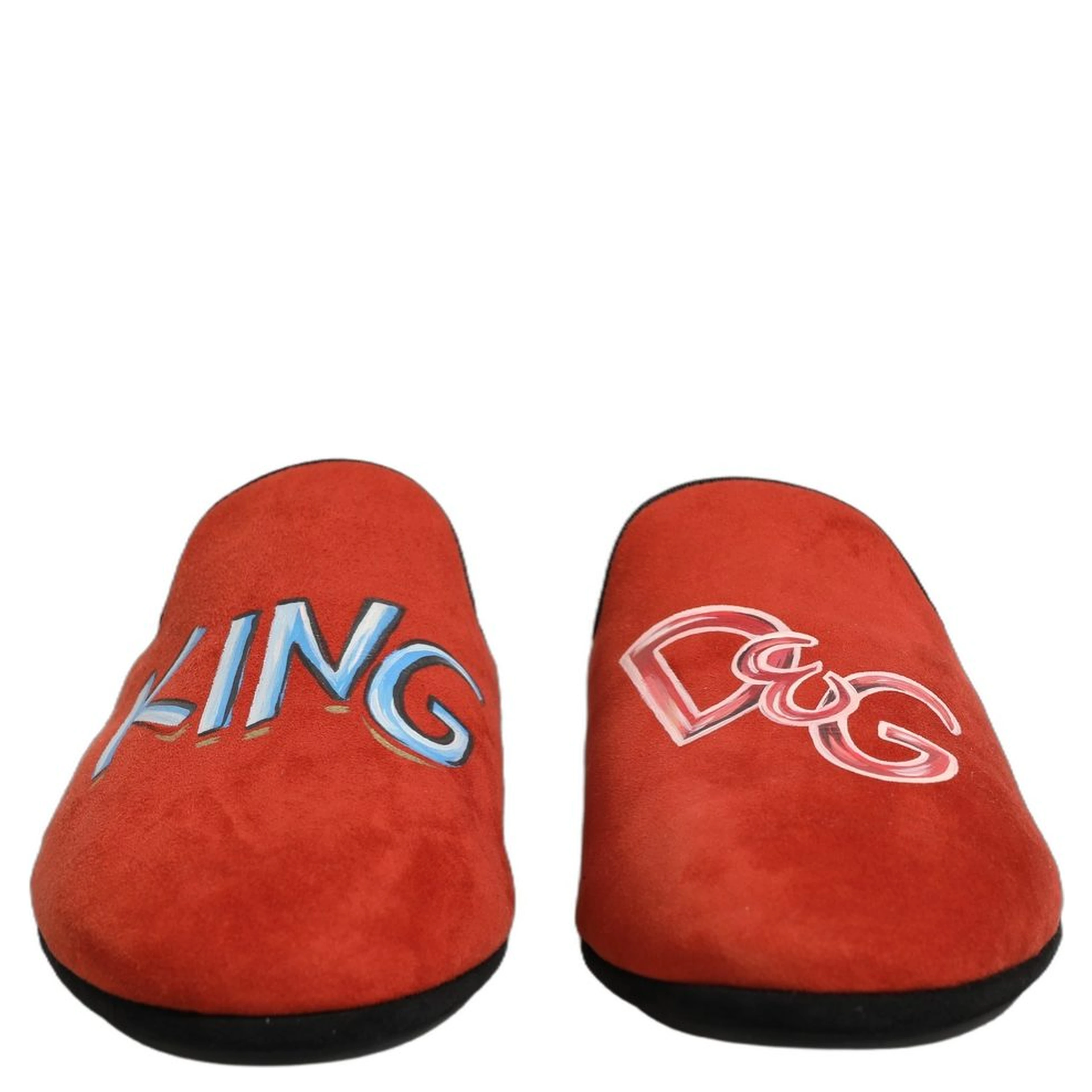 Red Suede DG King Men House Slipper Shoes