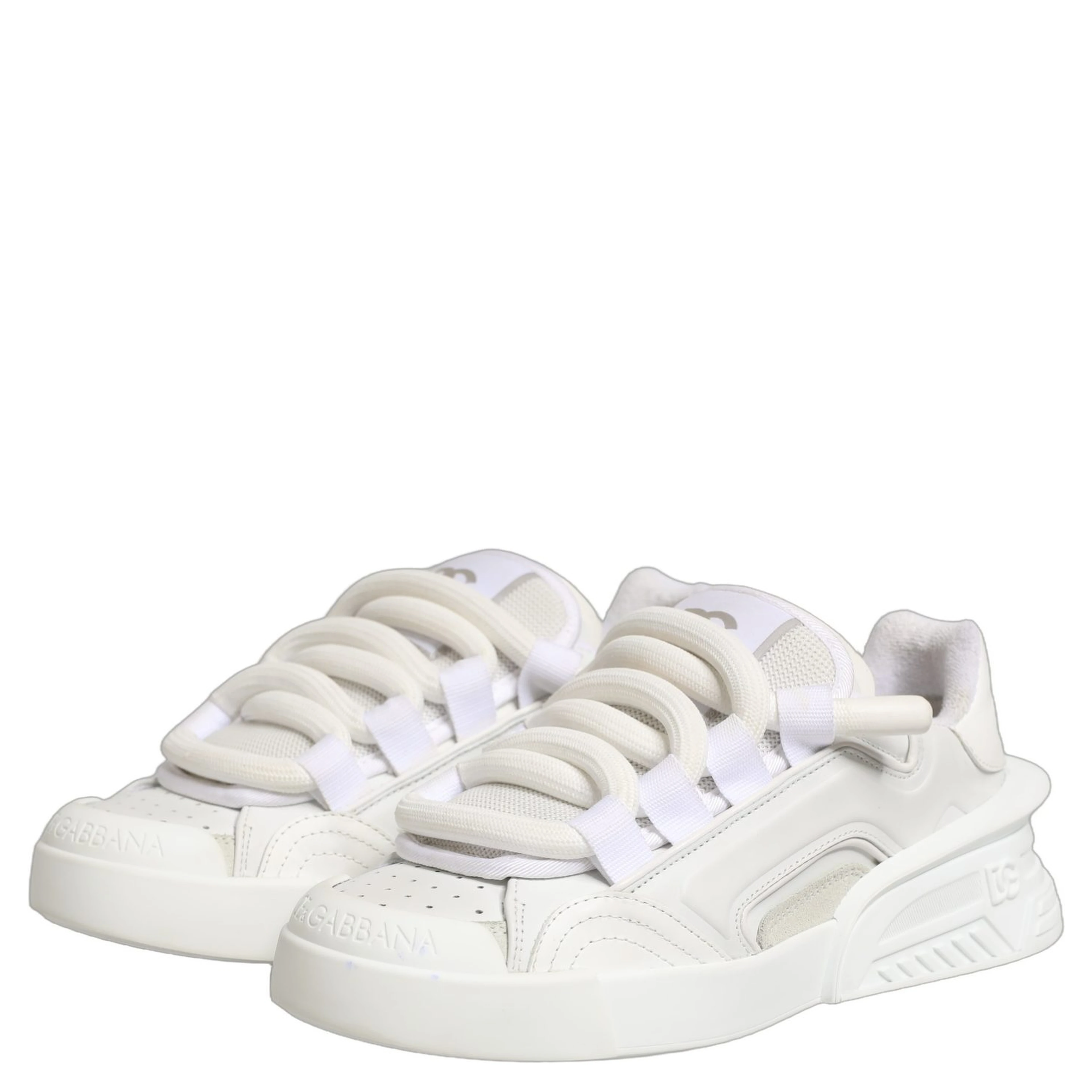 White Calfskin Leather Low Top Sneakers Shoes