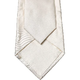 Off White Solid Silk Adjustable Women Tied Necktie Tie