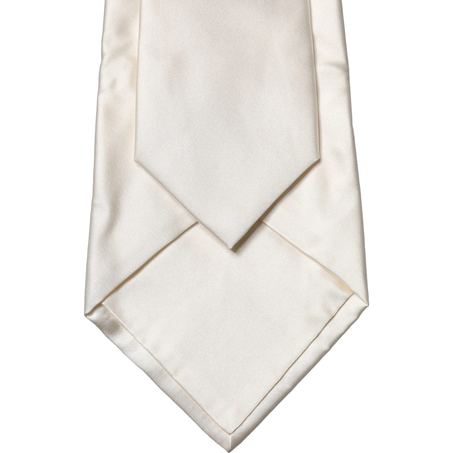 Off White Solid Silk Adjustable Women Tied Necktie Tie