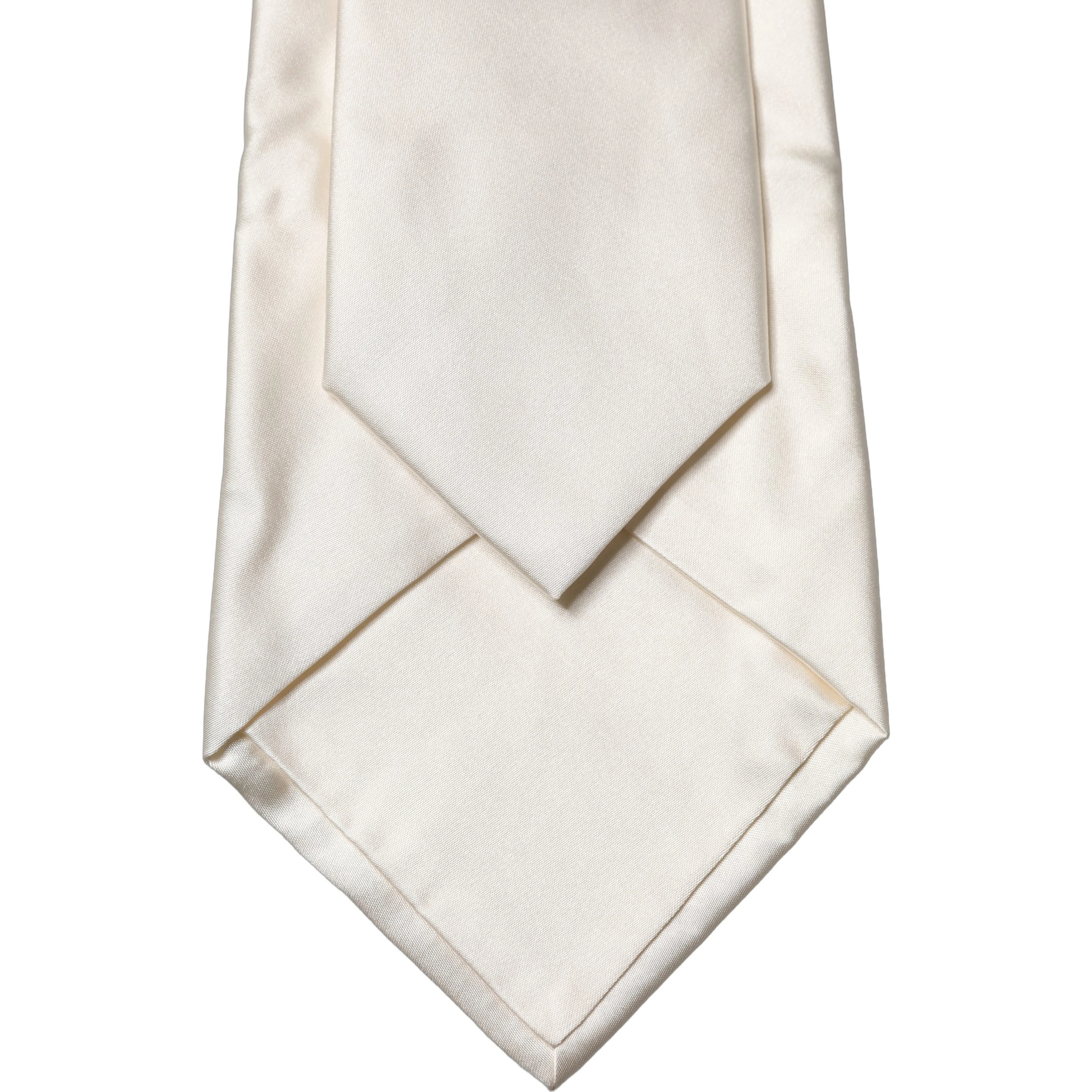 Off White Solid Silk Adjustable Women Tied Necktie Tie