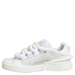 White Calfskin Leather Low Top Sneakers Shoes