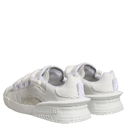 White Calfskin Leather Low Top Sneakers Shoes
