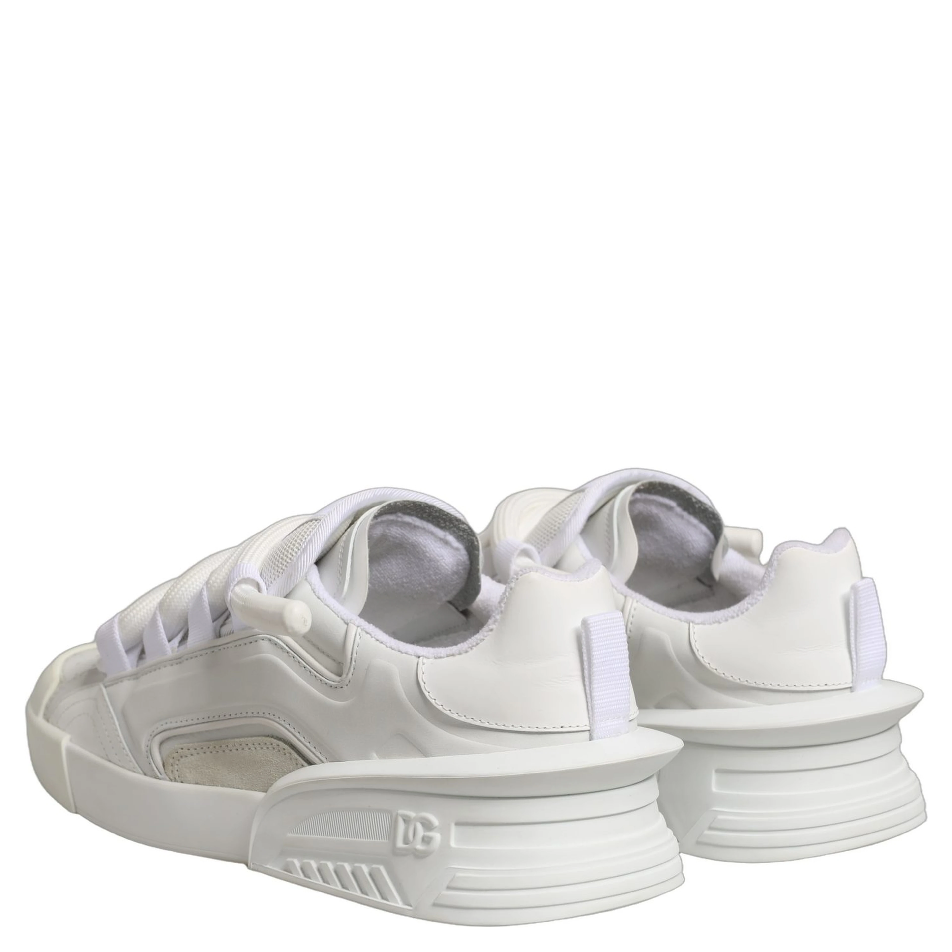White Calfskin Leather Low Top Sneakers Shoes