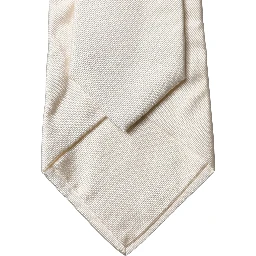 Off White Solid Silk Adjustable Women Tied Necktie Tie