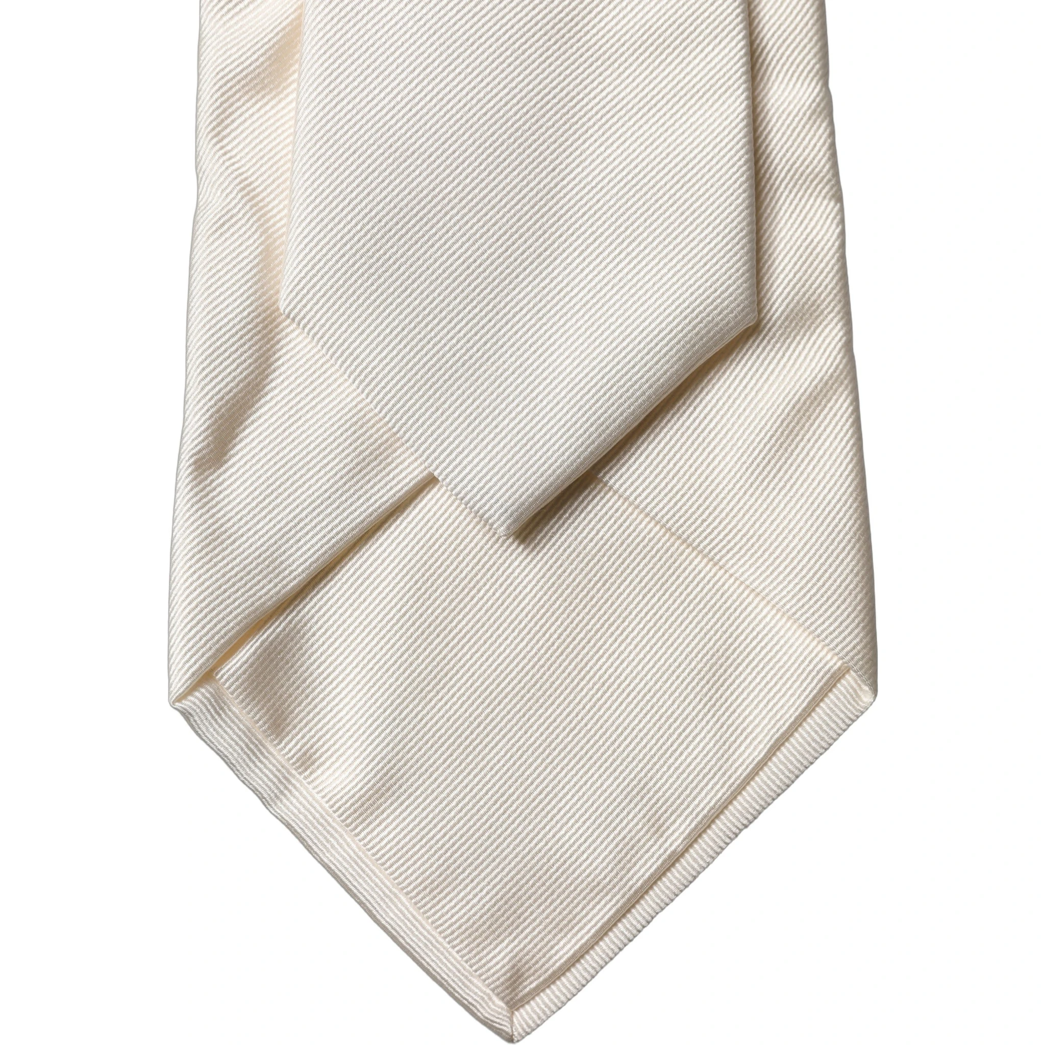 Off White Solid Silk Adjustable Women Tied Necktie Tie