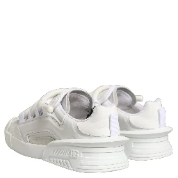 White Calfskin Leather Low Top Sneakers Shoes