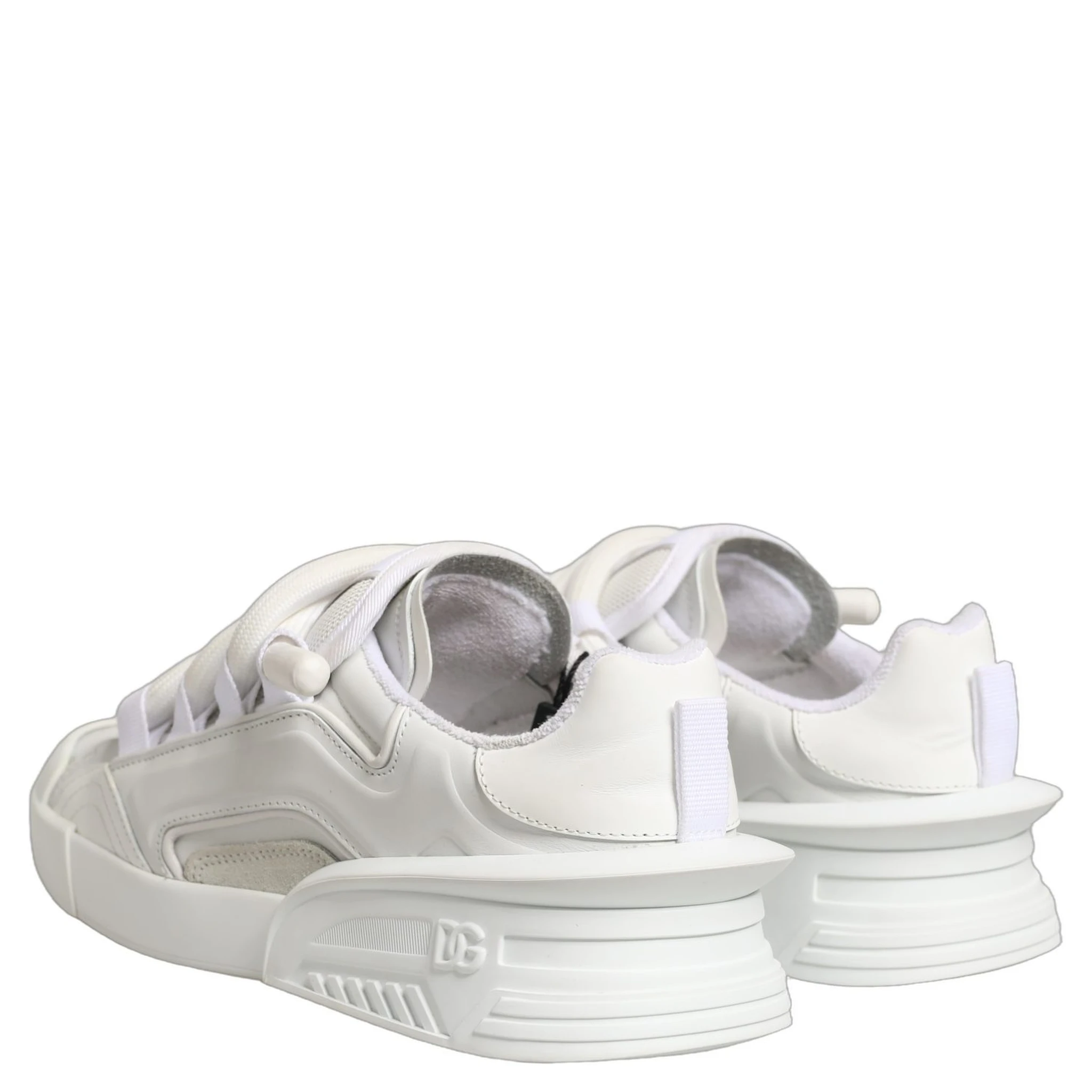 White Calfskin Leather Low Top Sneakers Shoes