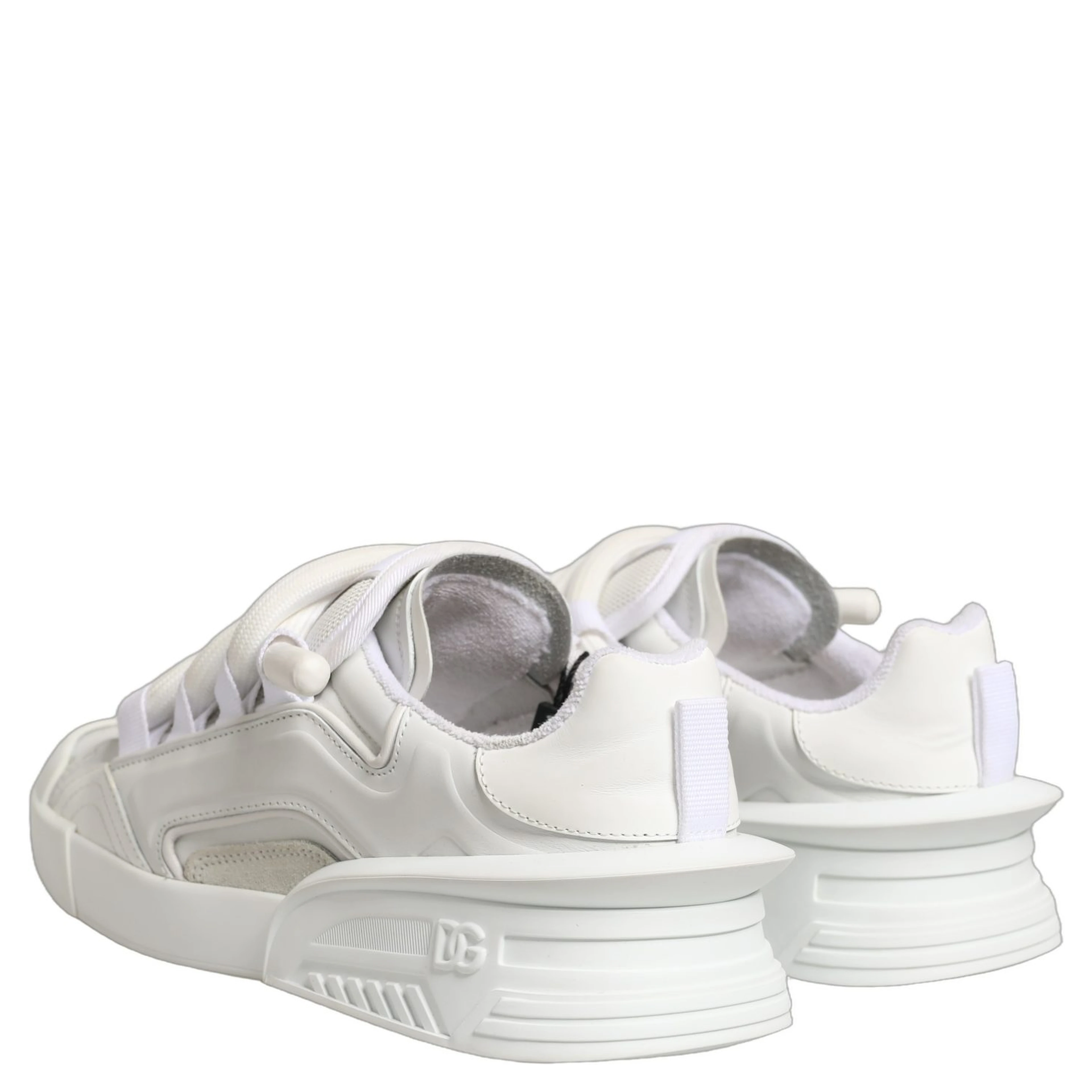 White Calfskin Leather Low Top Sneakers Shoes
