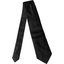 Black Solid Satin Silk Adjustable Women Necktie Tie