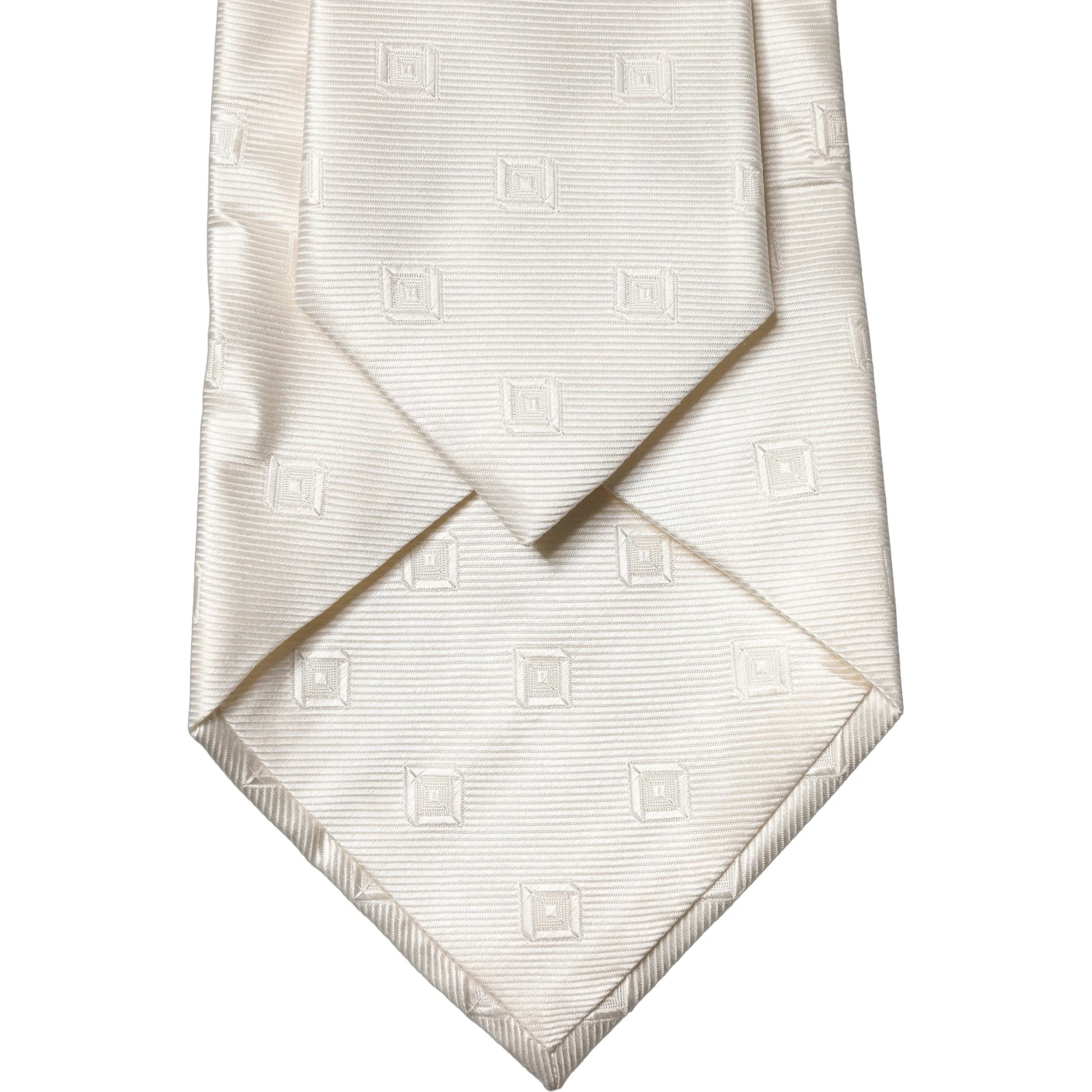 Off White Geometric Silk Adjustable Women Necktie Tie