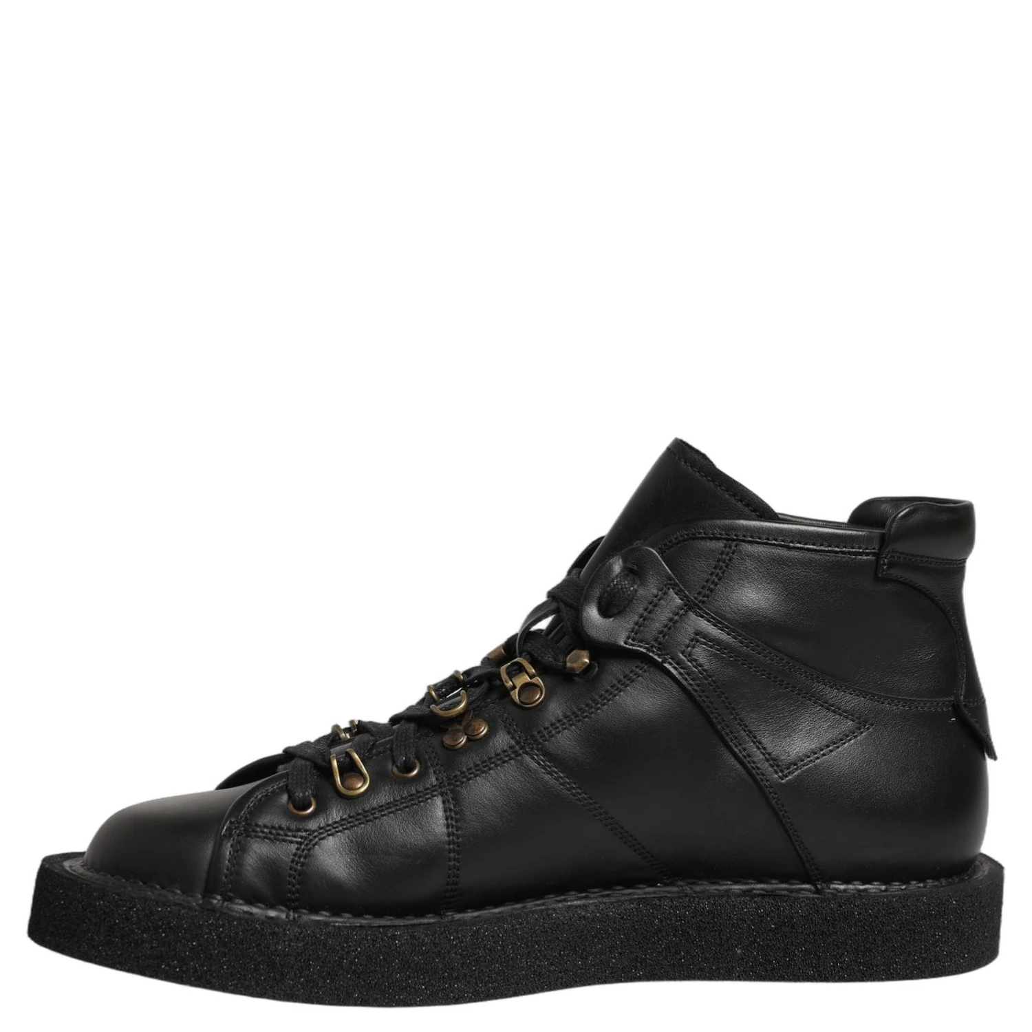 Black Leather Lace Up Men Ankle Boots Shoes