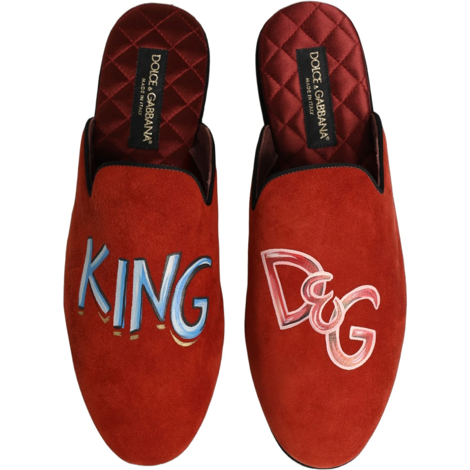 Red Suede DG King Men House Slipper Shoes