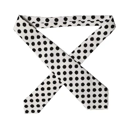 White Black Polka Dot Silk Adjustable Women Necktie Tie