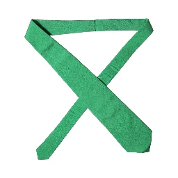 Green Solid Silk Cotton Adjustable Women Necktie Tie