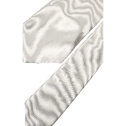 Off White Solid Silk Adjustable Women Tied Necktie Tie