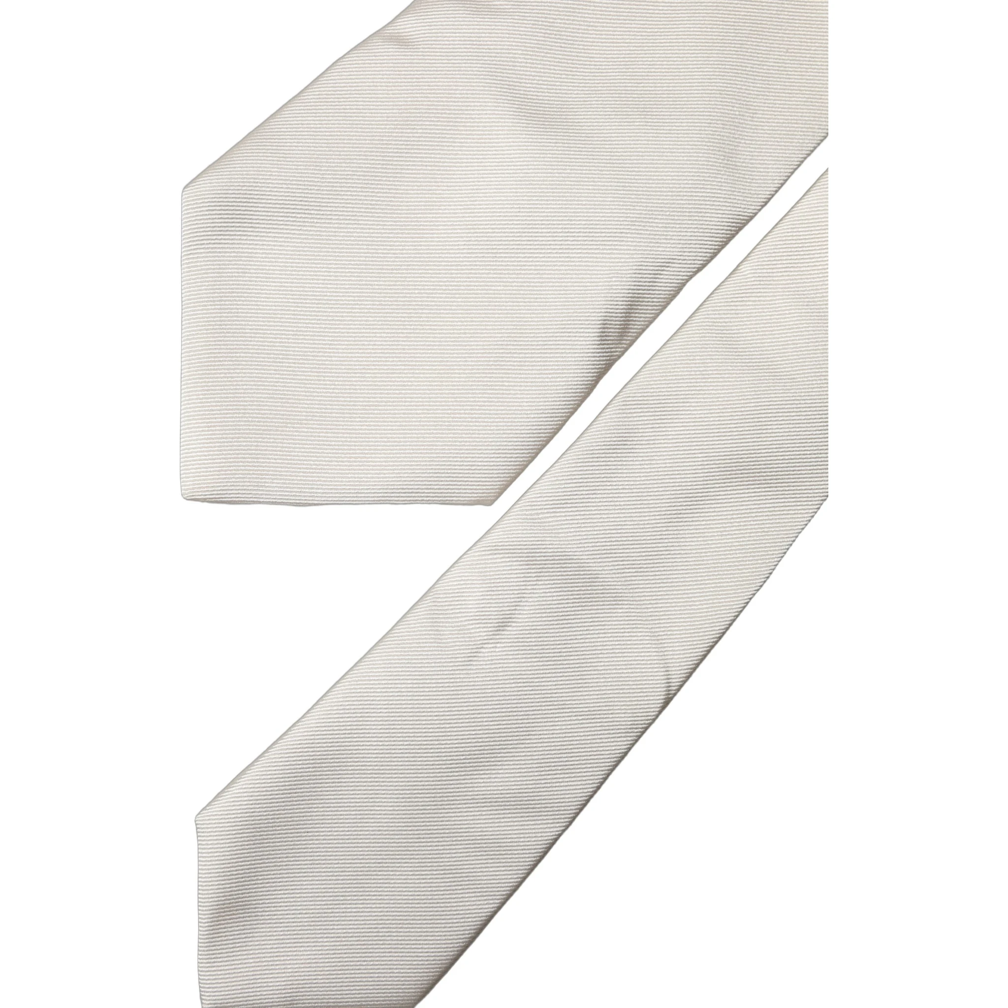 Off White Solid Silk Adjustable Women Tied Necktie Tie