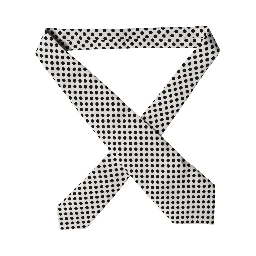 White Black Polka Dot Silk Adjustable Women Necktie Tie