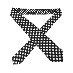Black White Polka Dot Silk Adjustable Women Necktie Tie