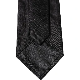 Black Solid Satin Silk Adjustable Women Necktie Tie
