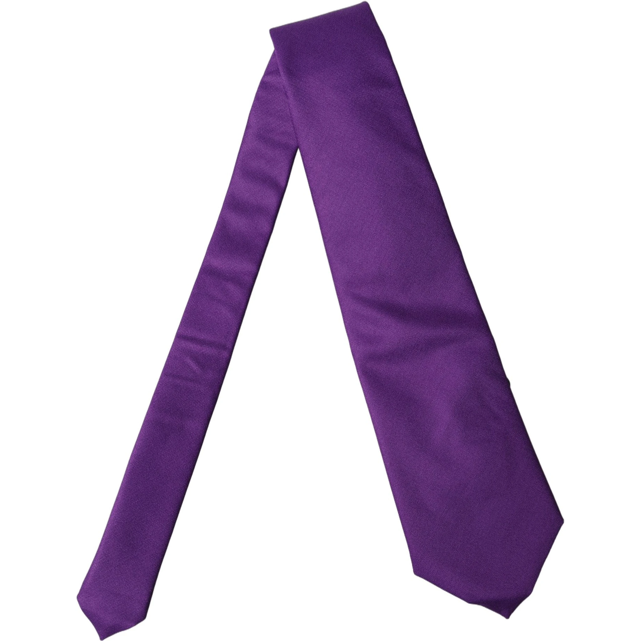 Purple Polyester Satin Adjustable Women Tied Necktie Tie