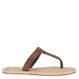 Brown Calf Leather Bos Taurus Flat Sandals