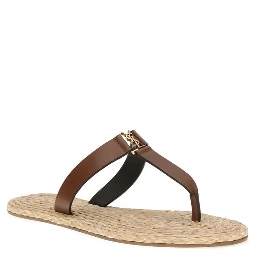 Brown Calf Leather Bos Taurus Flat Sandals