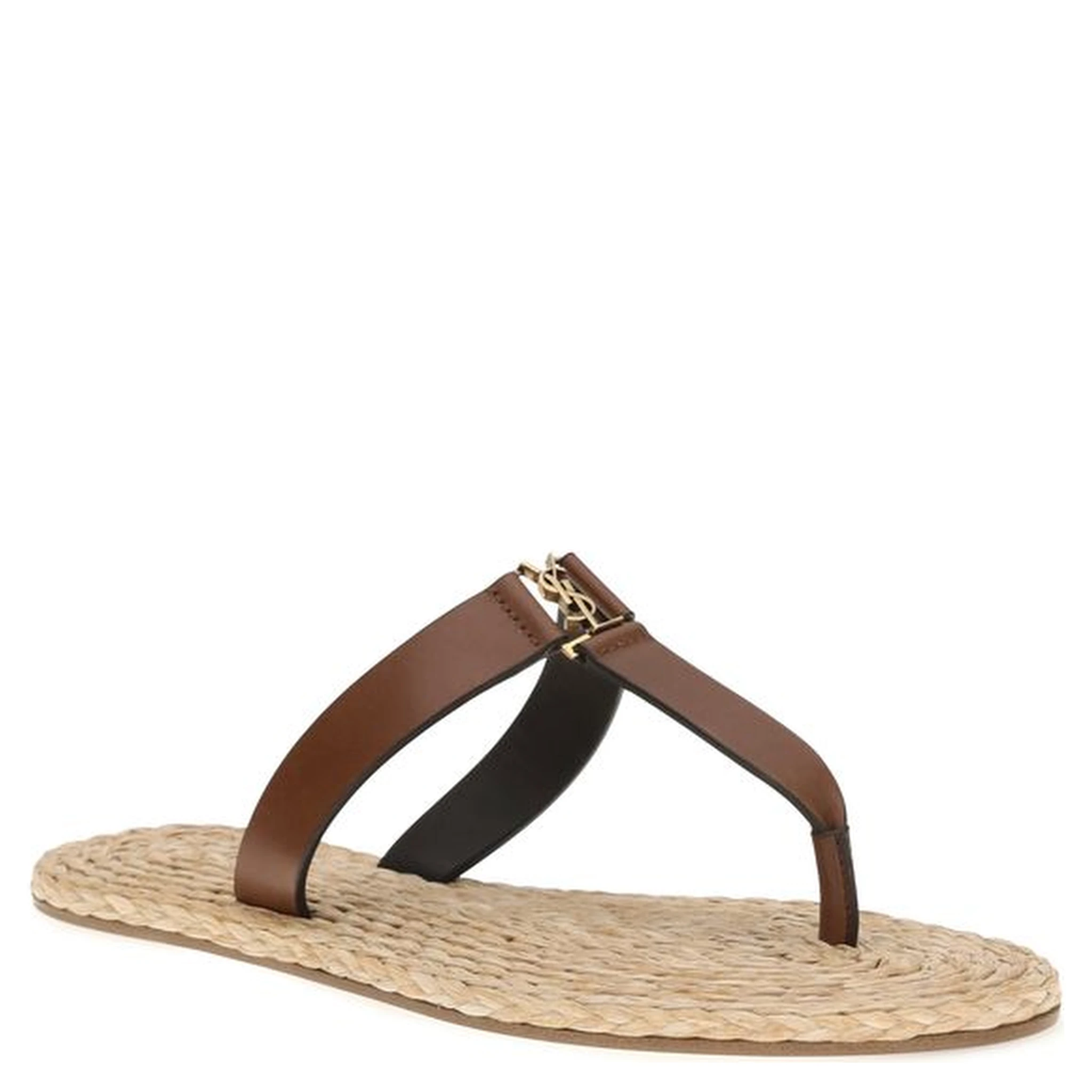 Brown Calf Leather Bos Taurus Flat Sandals