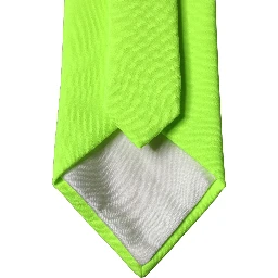 Neon Green Polyester Adjustable Women Tied Necktie Tie