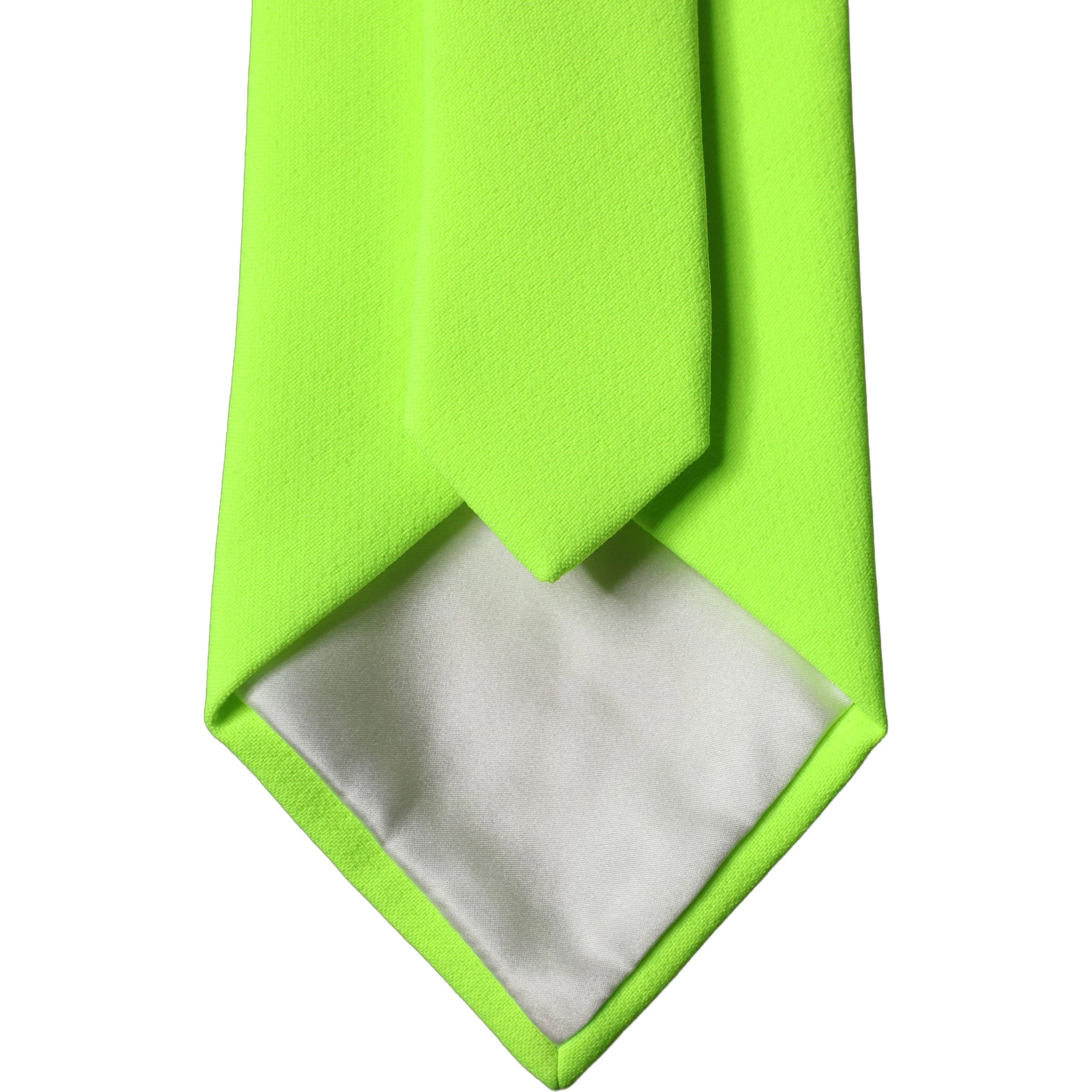 Neon Green Polyester Adjustable Women Tied Necktie Tie