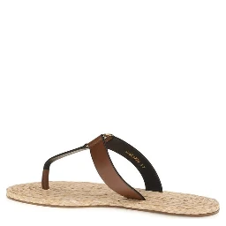Brown Calf Leather Bos Taurus Flat Sandals