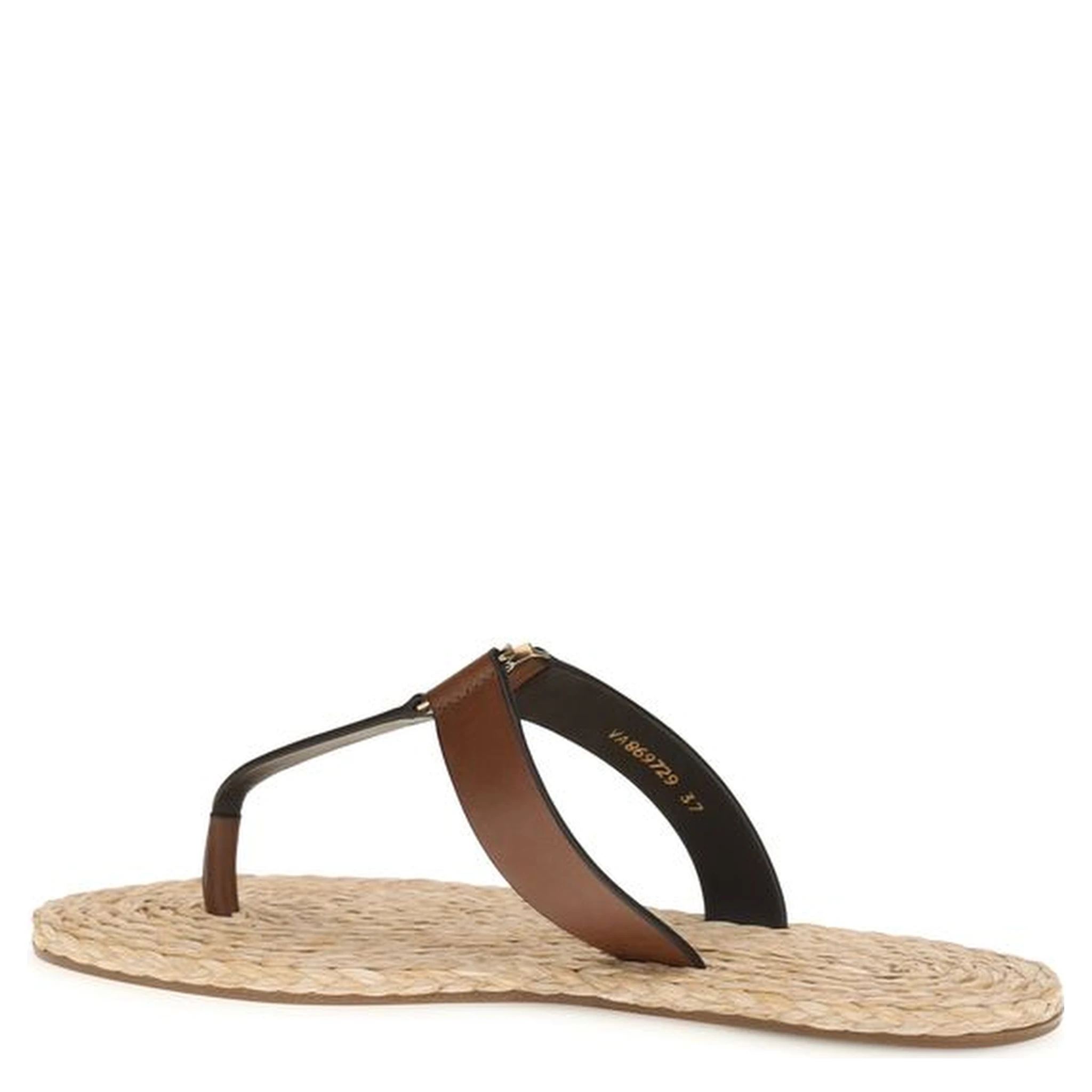 Brown Calf Leather Bos Taurus Flat Sandals