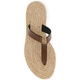 Brown Calf Leather Bos Taurus Flat Sandals