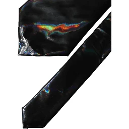 Black Iridescent Silk Adjustable Women Tied Necktie Tie