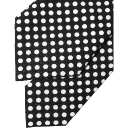 Black White Polka Dot Silk Adjustable Women Necktie Tie