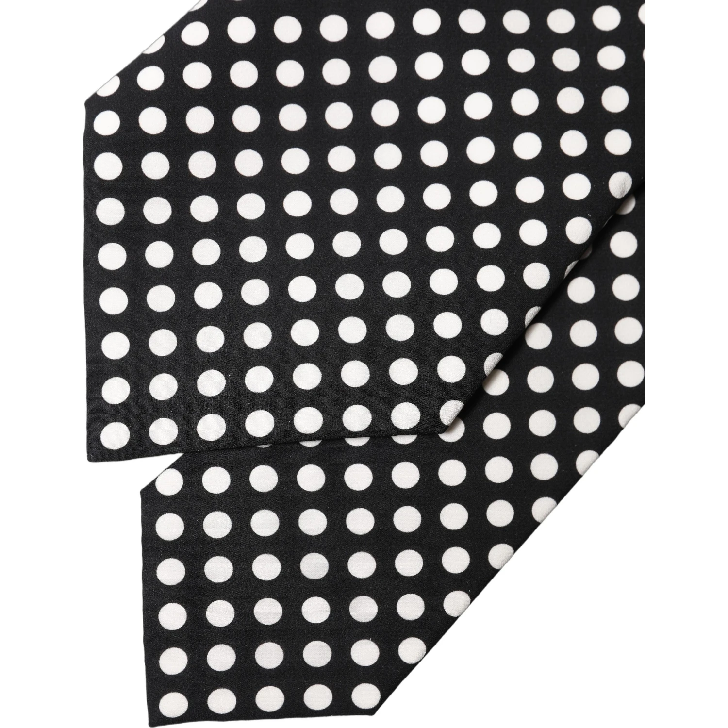 Black White Polka Dot Silk Adjustable Women Necktie Tie