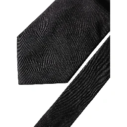 Black Solid Satin Silk Adjustable Women Necktie Tie