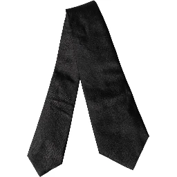 Black Satin Silk Blend Adjustable Women Tied Necktie Tie