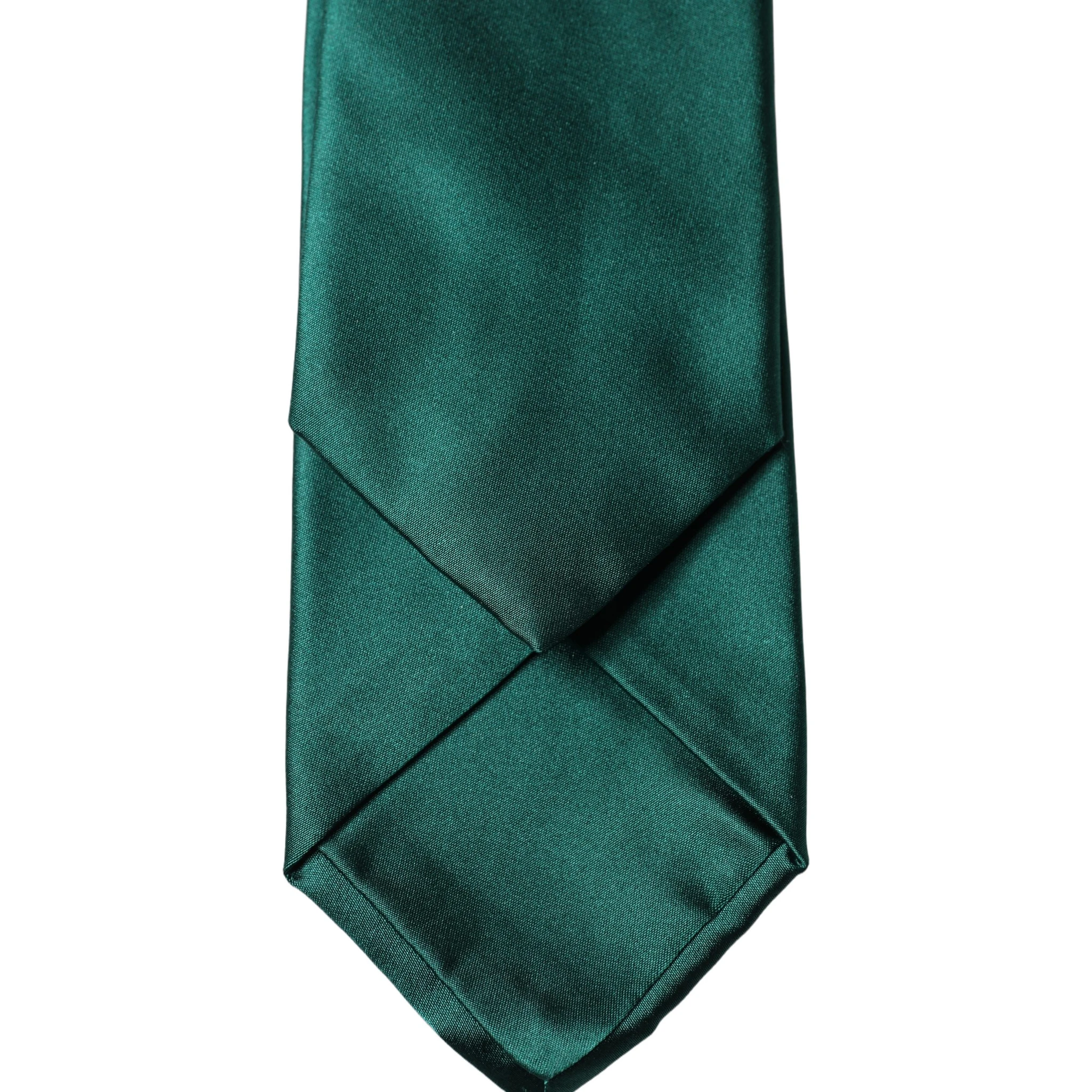 Dark Green Satin Silk Adjustable Women Tied Necktie Tie
